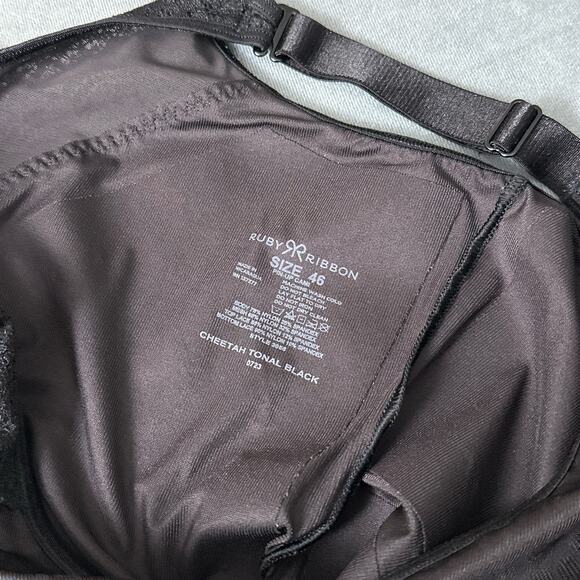 Ruby Ribbon Pin Up Cami Camisole Cheetah Tonal Black Size 46 Sleeveless Top Lace - Picture 7 of 9